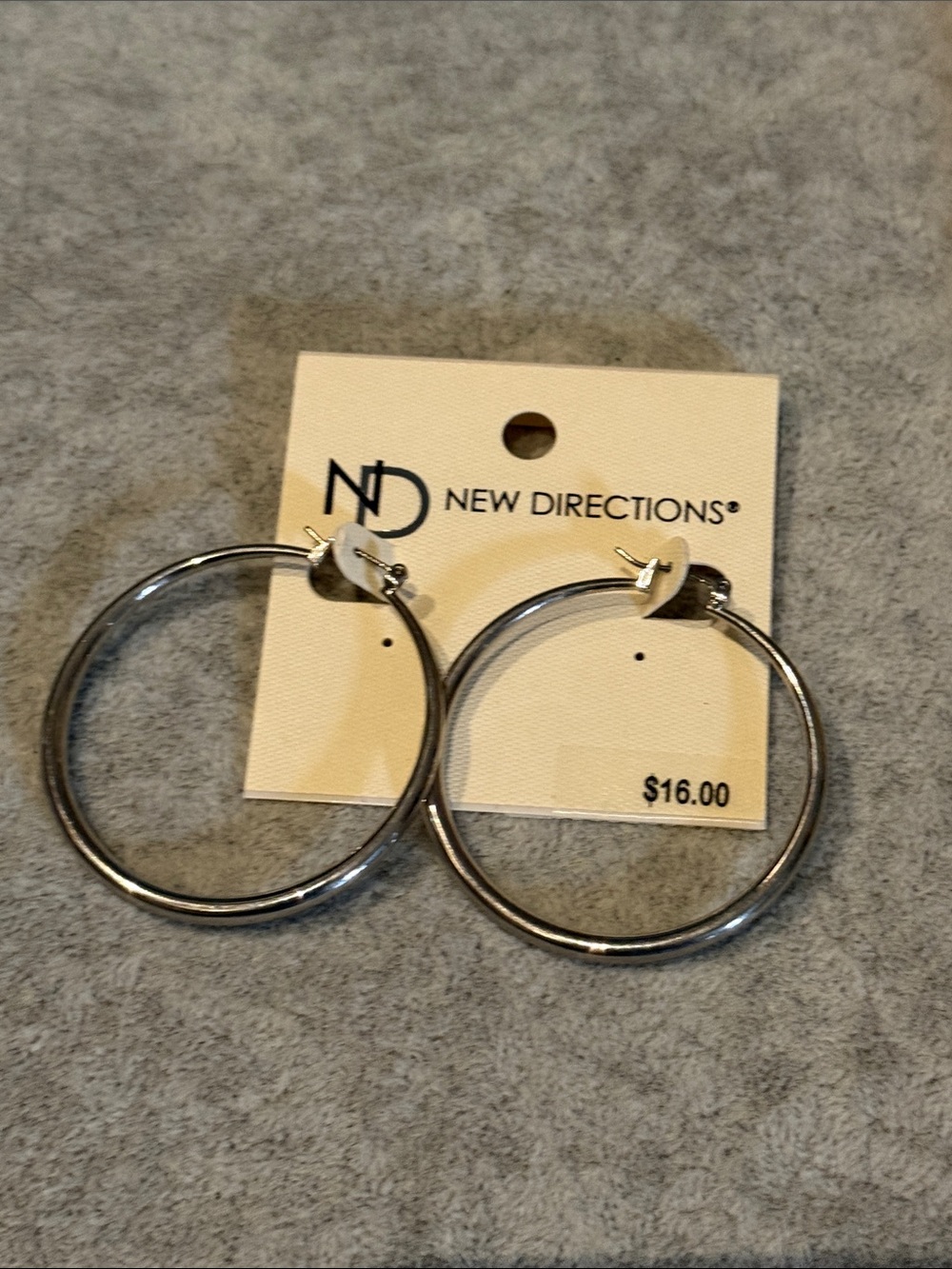 New Directions Silver-Tone Large Hoop Earrings